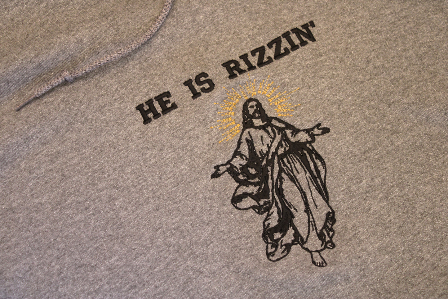 He is Rizzin' Embroidered Sweater